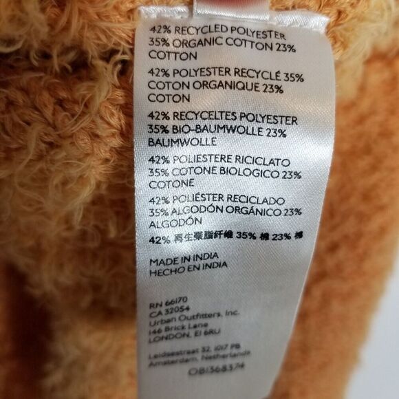 Free People Women Theo V Neck Sweater Sz XL Organic Cotton Blend Fuzzy Pullover - Picture 7 of 7